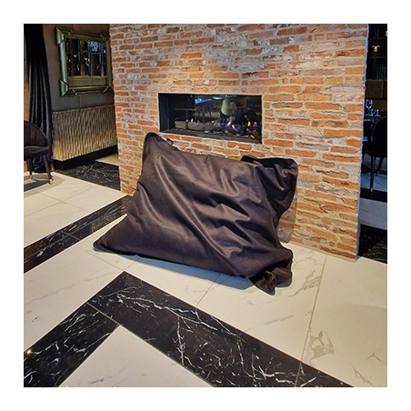 Pouf cuir noir