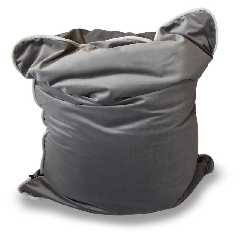 Pouf velour anthracite