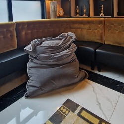 Pouf velour anthracite