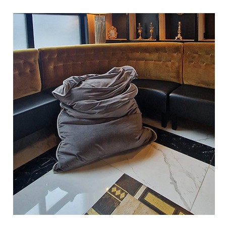 Pouf velour anthracite