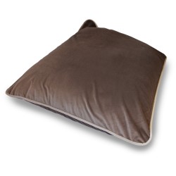 Pouf velour taupe