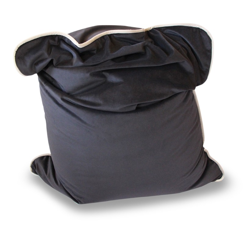 Pouf velour noir