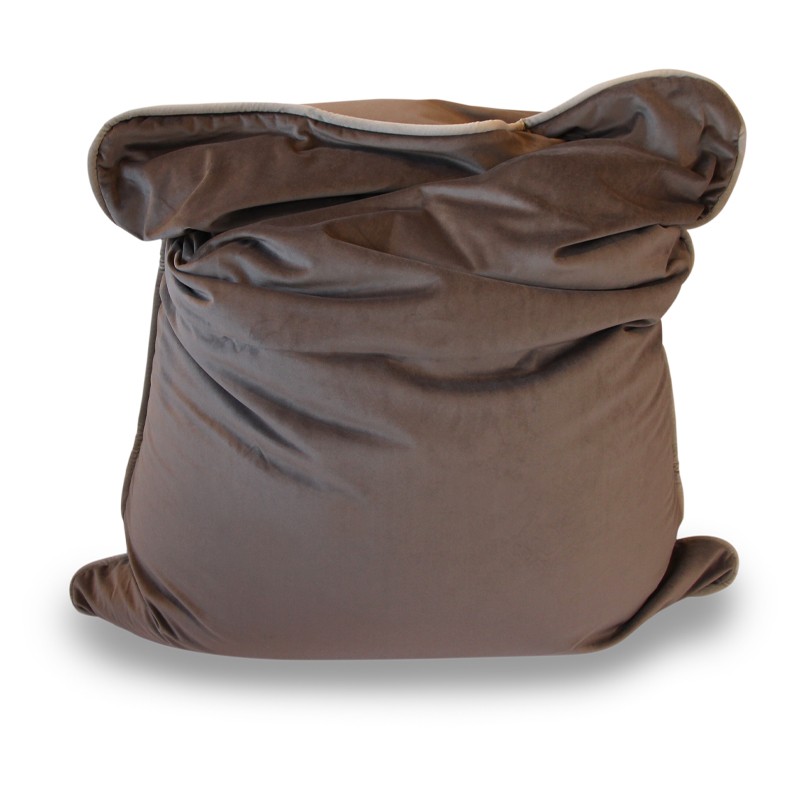 Pouf tissu suédine